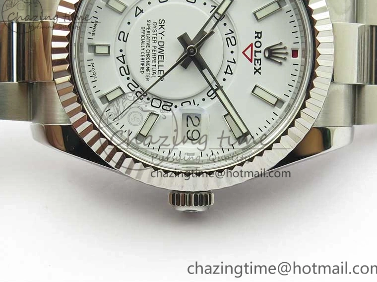 MiroTime 0503 Sky-Dweller 326934 SS Noob 1:1 Best Edition White Dial on SS Bracelet Asian 23J to TechFriendly 2880